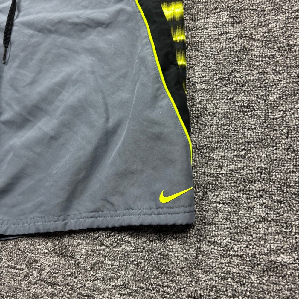 Y2K 2000s Nike Baggy Board Shorts Grey/Neon Yellow Size Large - Picture 5 of 7